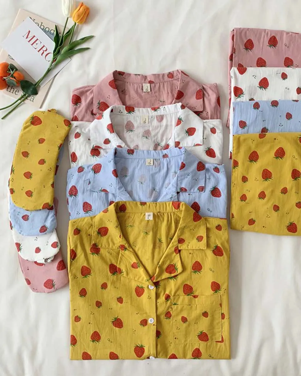 Mustard Strawberry PJ Set
