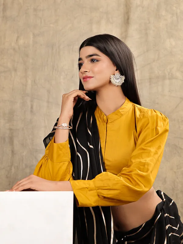 Mustard Yellow Long Sleeves Blouse