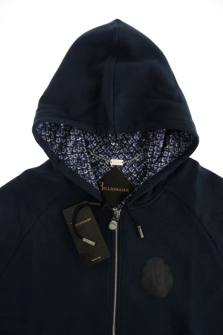 Navy Blue Cotton Hooded Sweatsuit