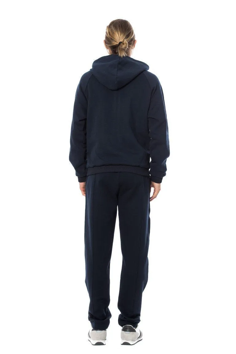 Navy Blue Cotton Hooded Sweatsuit