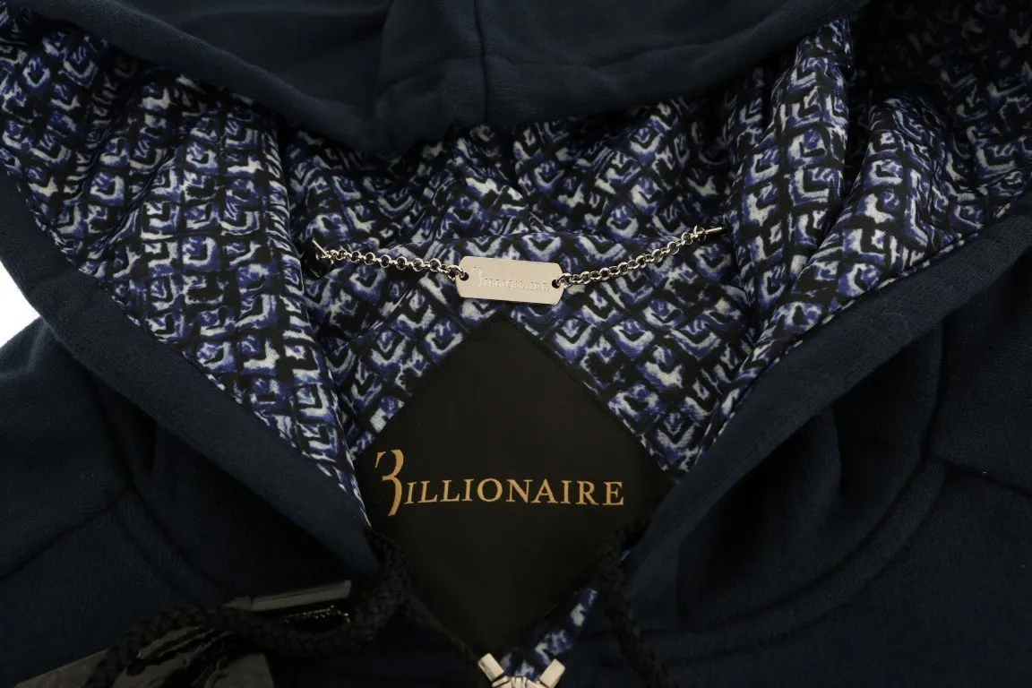 Navy Blue Cotton Hooded Sweatsuit