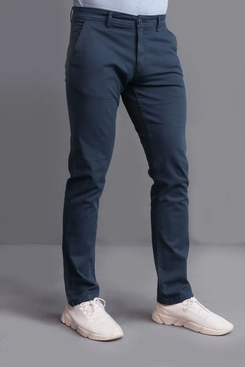 NAVY COTTON CHINOS