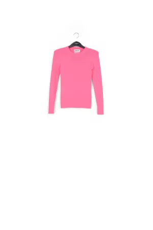Neon pink rib-knitted sweater