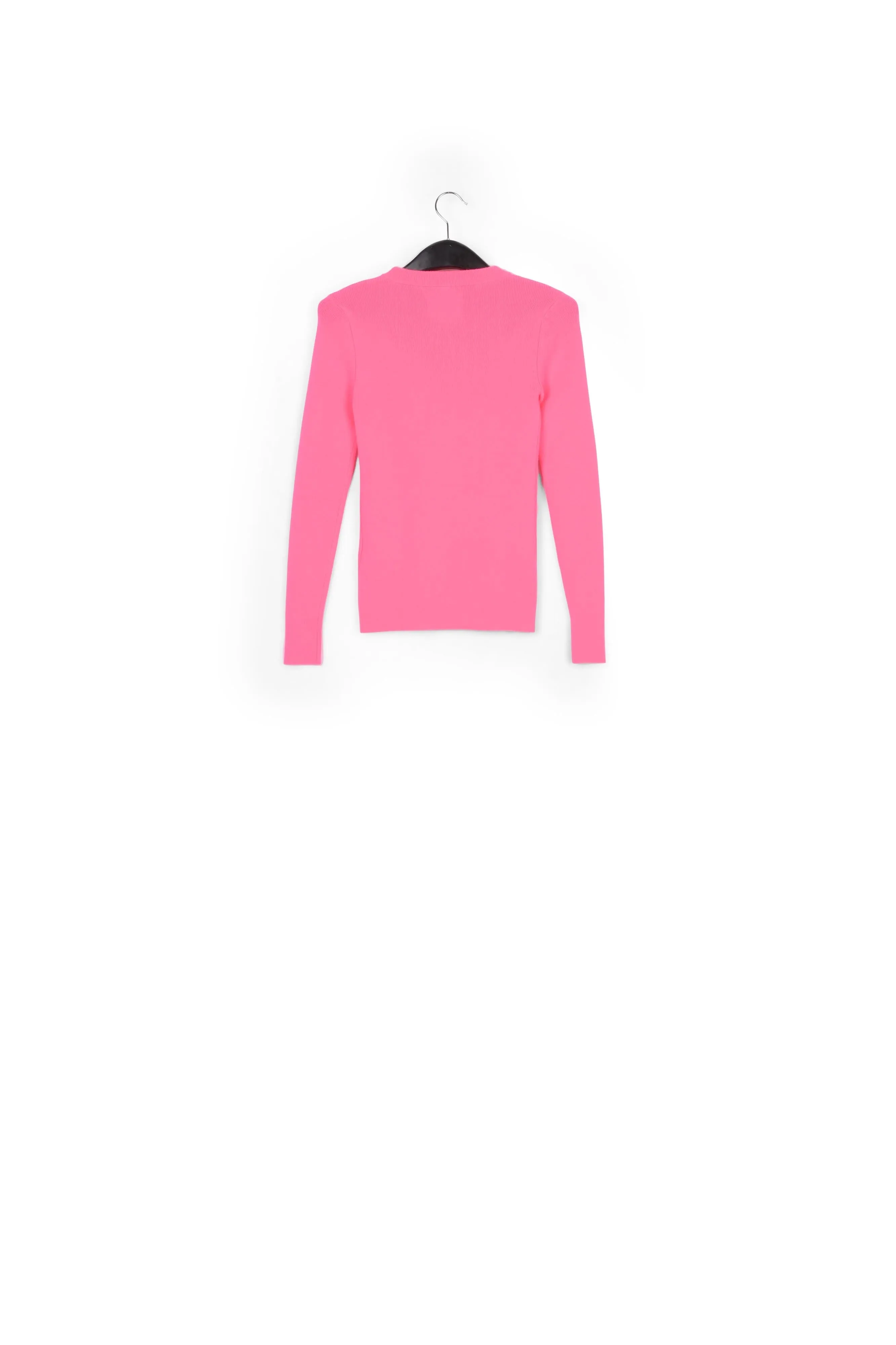 Neon pink rib-knitted sweater