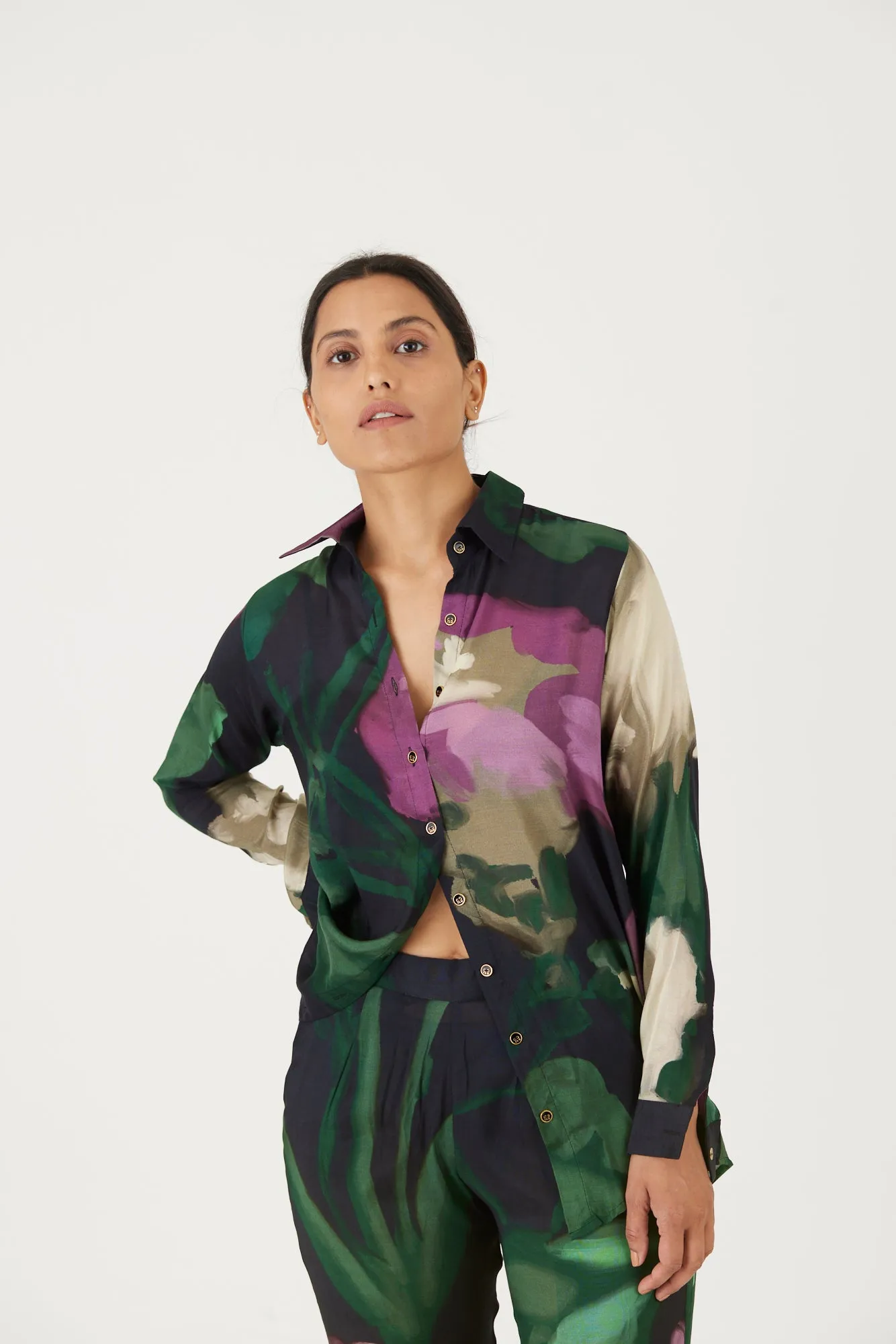 New Season Fall 24/Summer 25-Coord Set-Cotton Silk-Sara Green-YAMLS26-Fashion Edit Yam