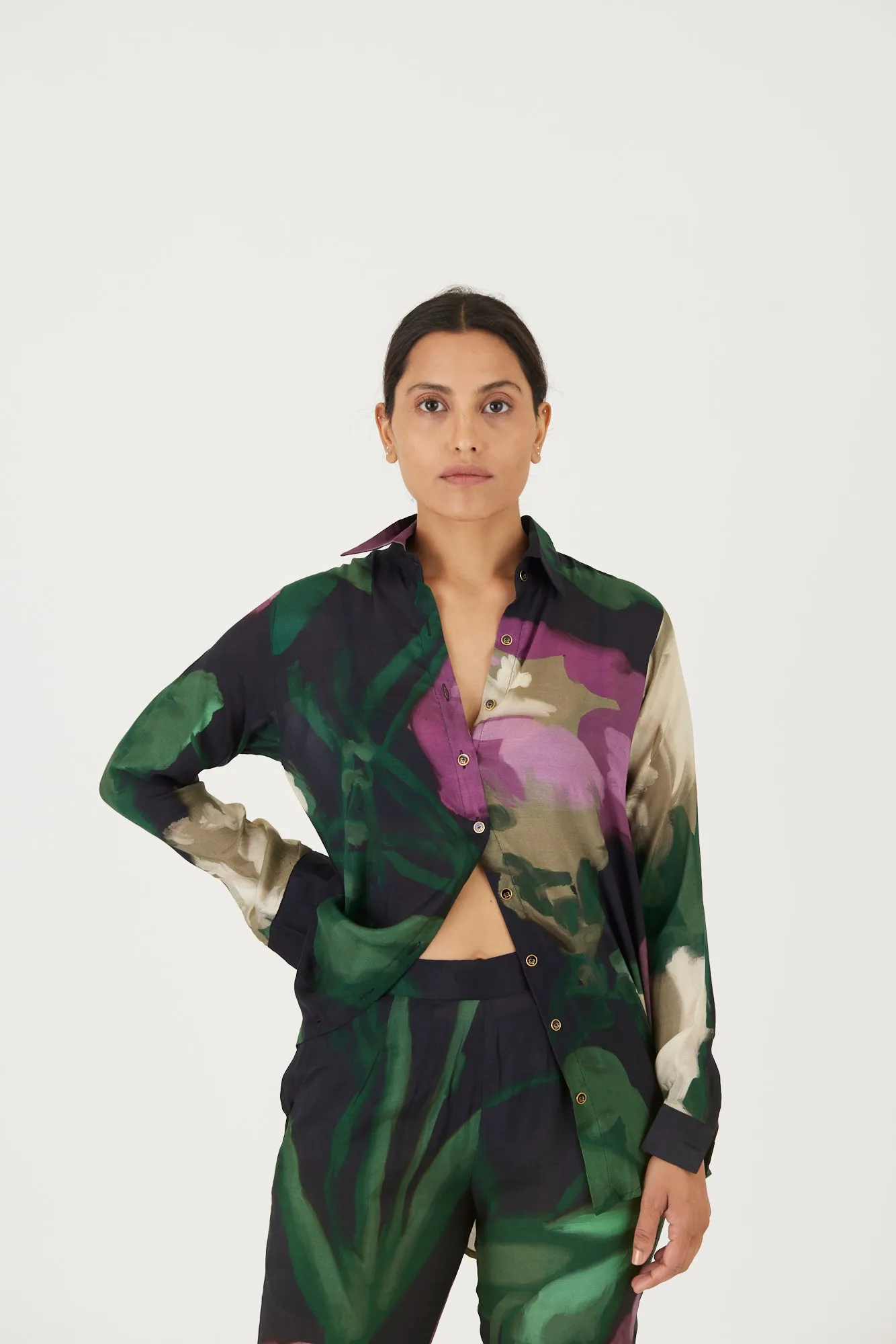 New Season Fall 24/Summer 25-Coord Set-Cotton Silk-Sara Green-YAMLS26-Fashion Edit Yam