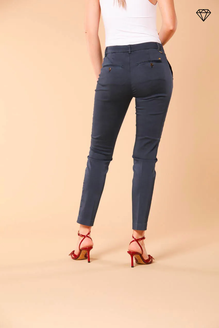 New York Slim women's chino trousers in stretch satin slim fit ①