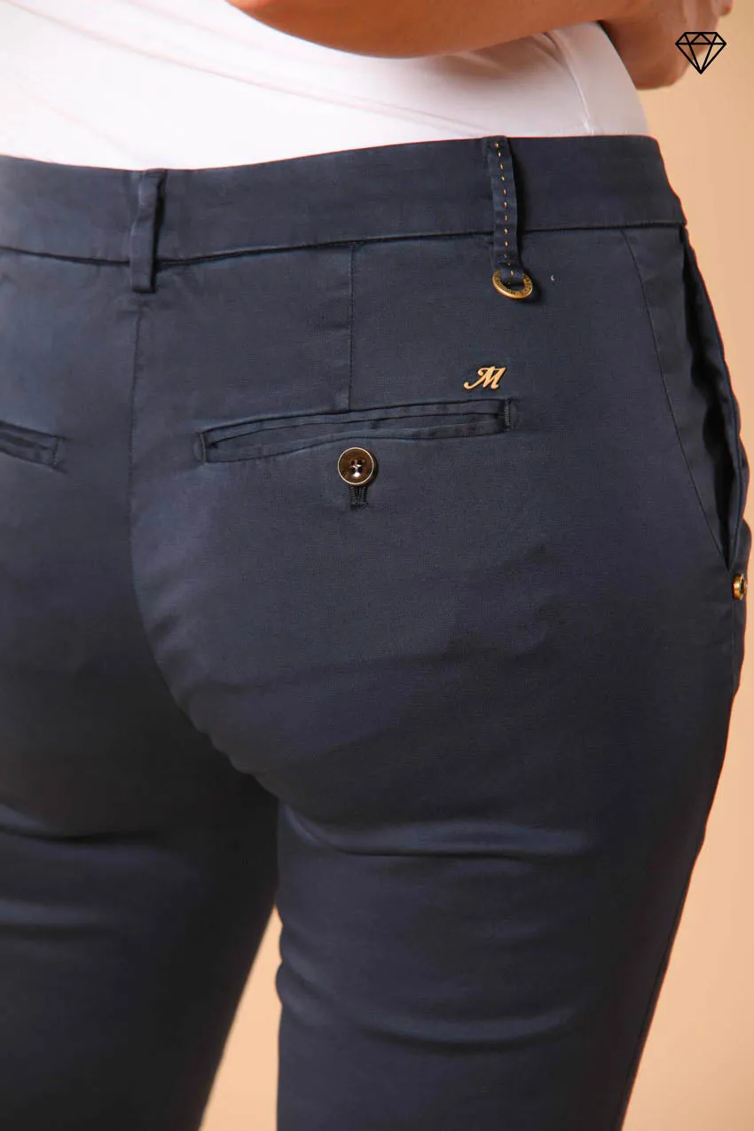 New York Slim women's chino trousers in stretch satin slim fit ①