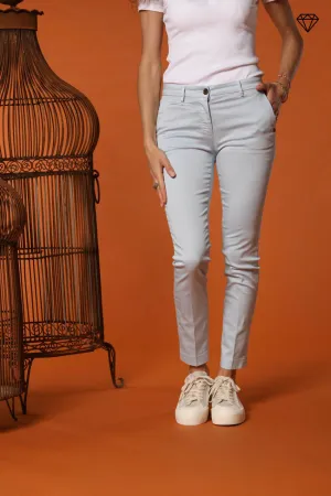 New York Slim women's chino trousers in stretch satin slim fit ①