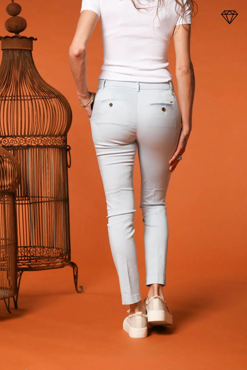 New York Slim women's chino trousers in stretch satin slim fit ①