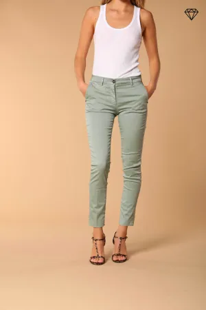 New York Slim women's chino trousers in stretch satin slim fit ①