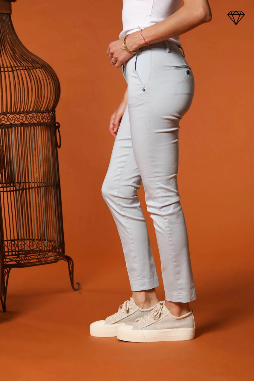 New York Slim women's chino trousers in stretch satin slim fit ①