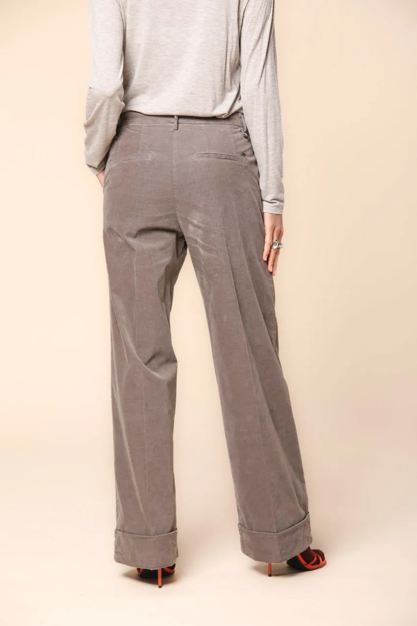 New York Studio women's chino pants in velvet 1000-striped relaxed fit 