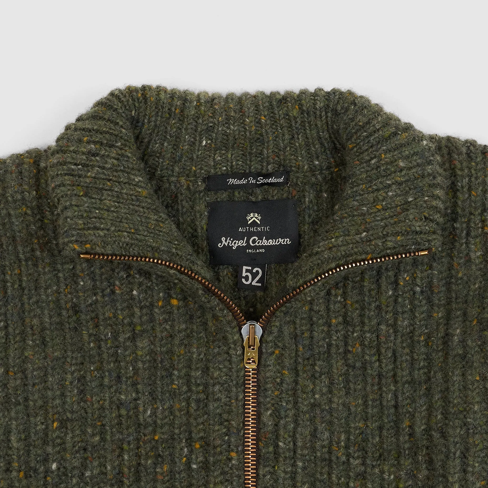 Nigel Cabourn Full Zip Donegal Wool Cardigan