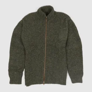 Nigel Cabourn Full Zip Donegal Wool Cardigan