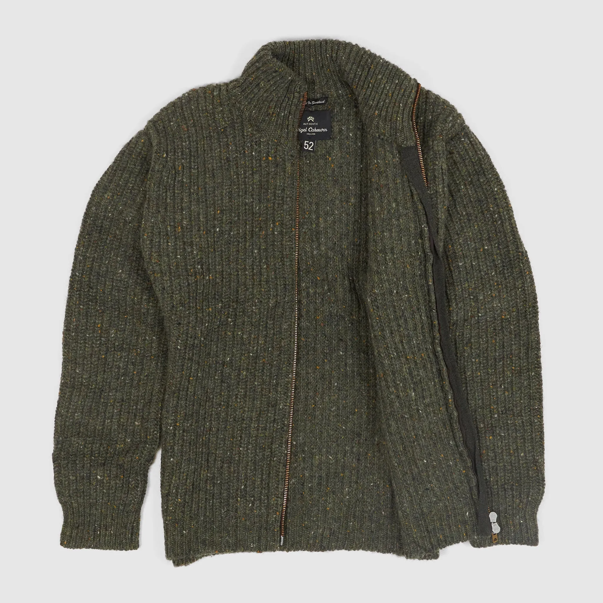Nigel Cabourn Full Zip Donegal Wool Cardigan