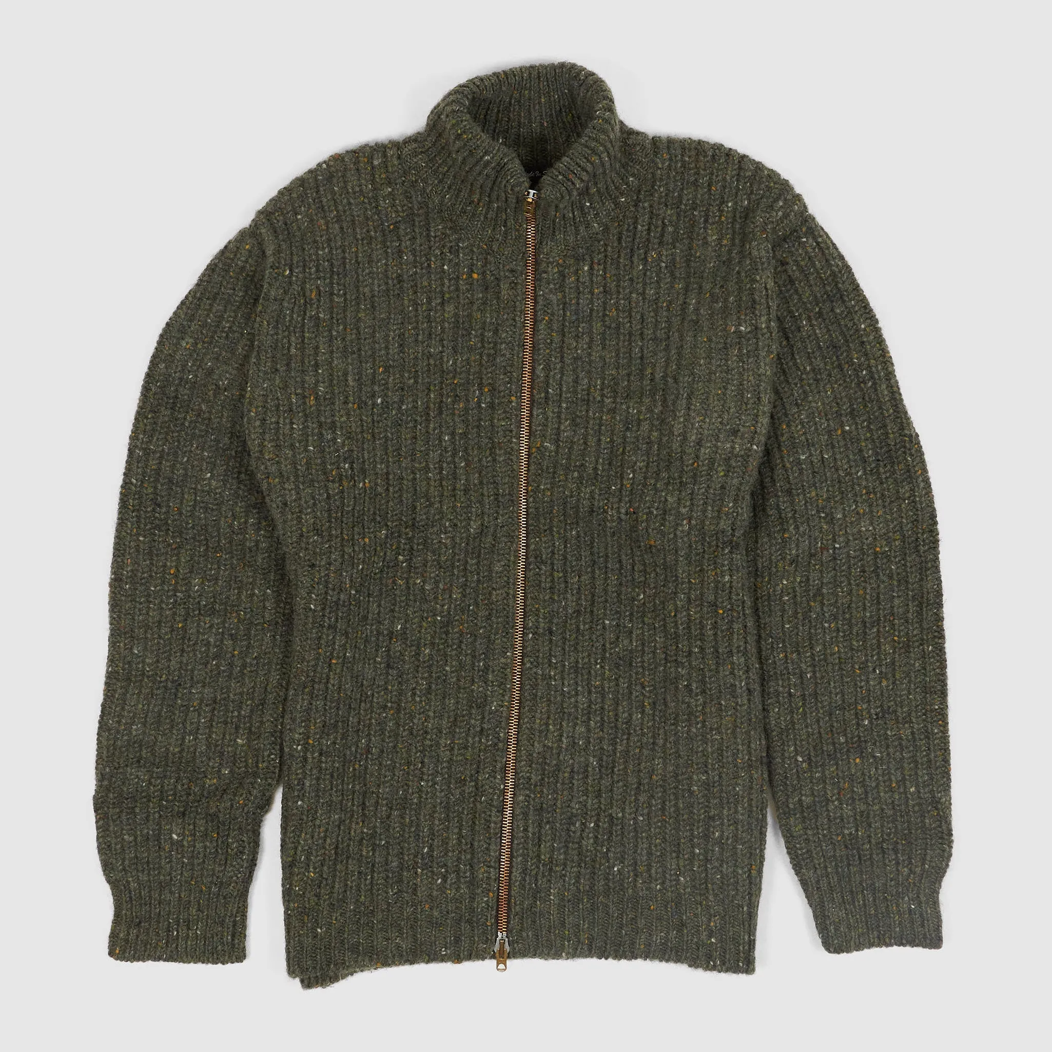 Nigel Cabourn Full Zip Donegal Wool Cardigan