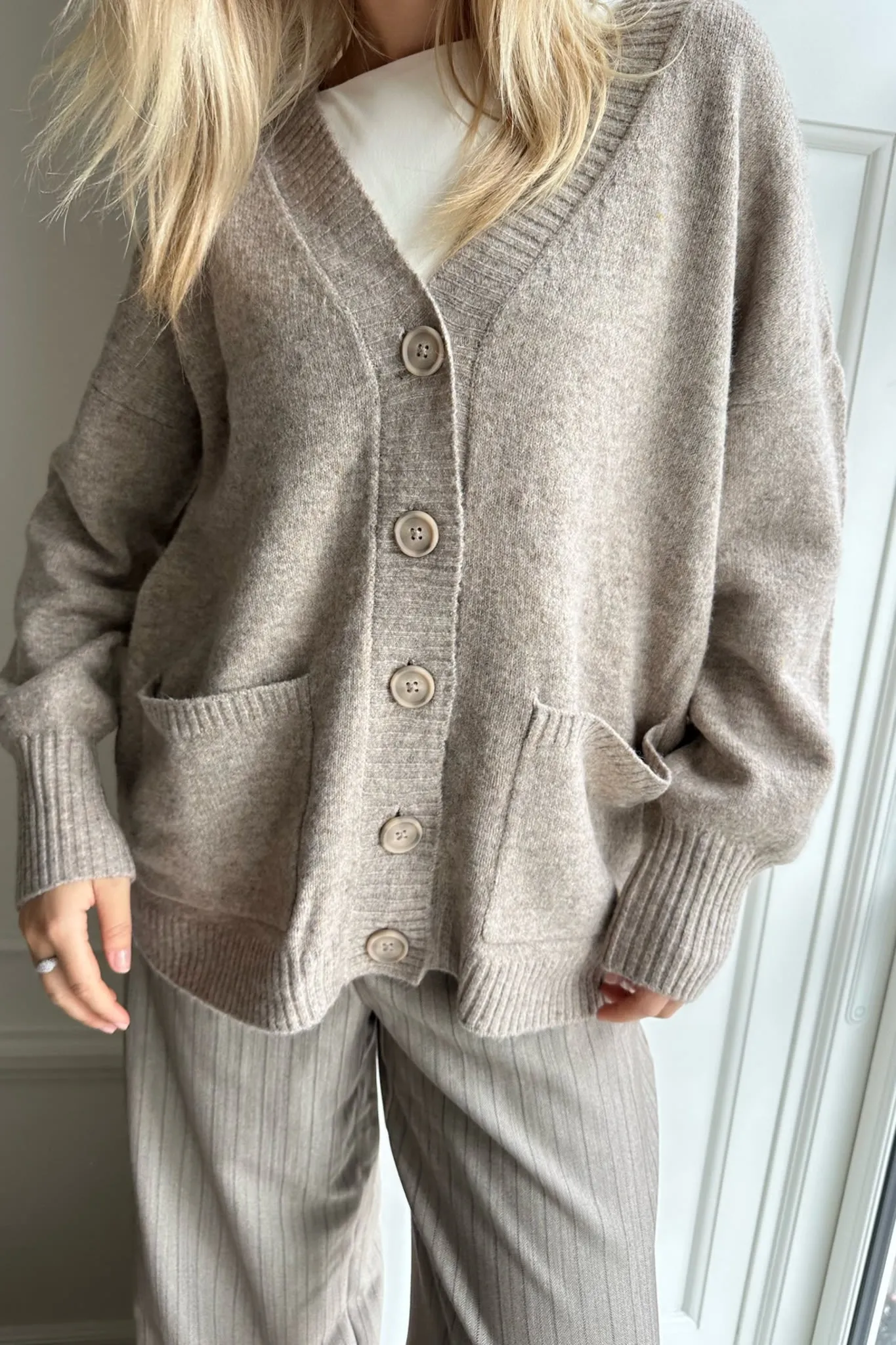 NMFriva Cardigan - Beige Meleret