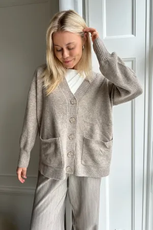 NMFriva Cardigan - Beige Meleret