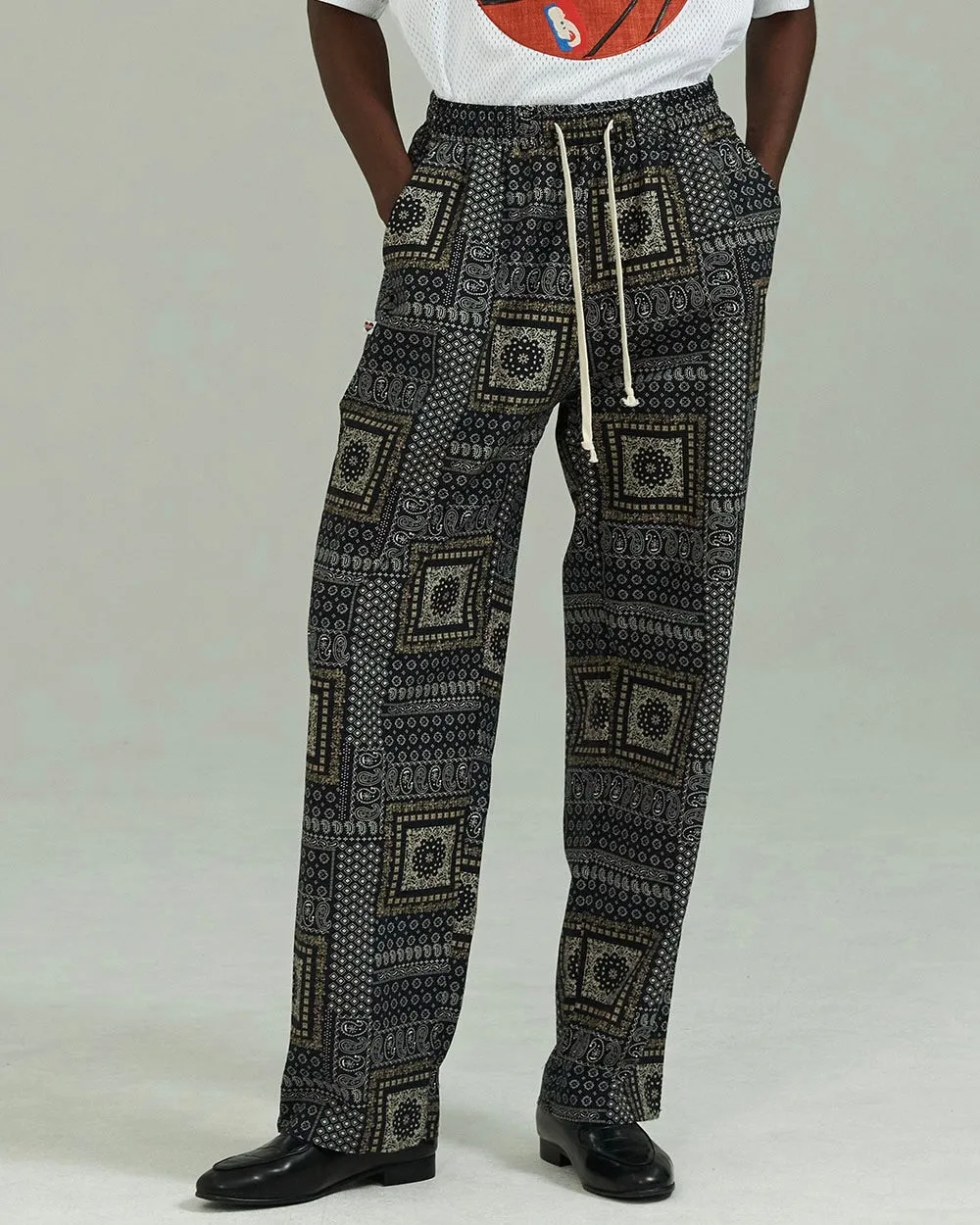 Nomantic Multi Pattern Cotton Pants Black