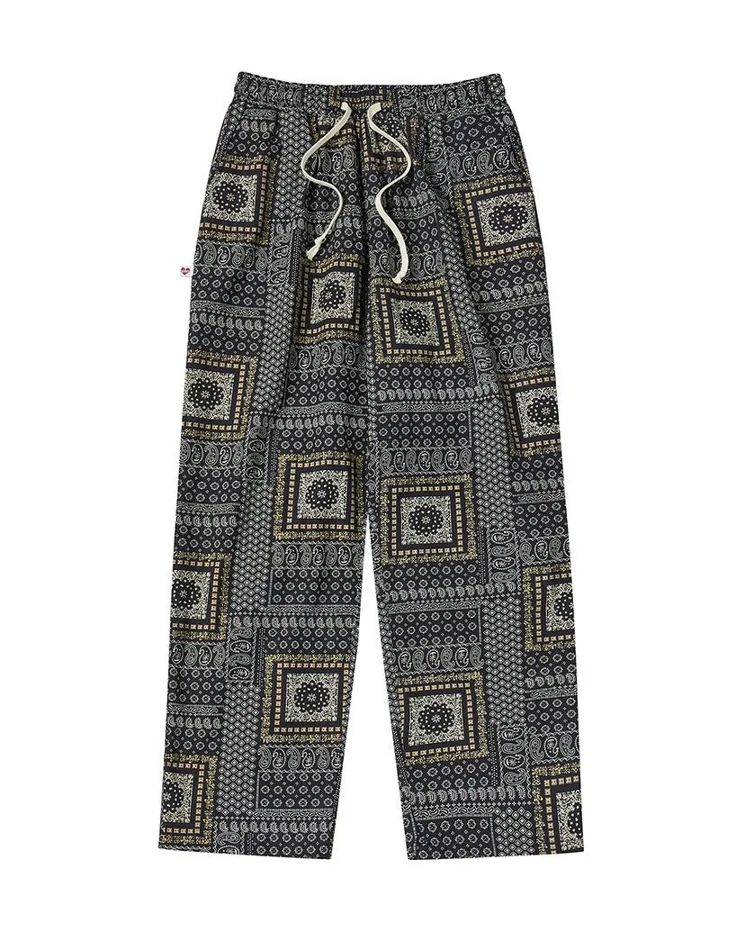 Nomantic Multi Pattern Cotton Pants Black