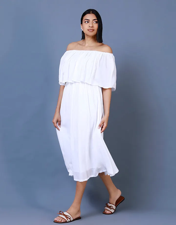 Off the Shoulder White Dress