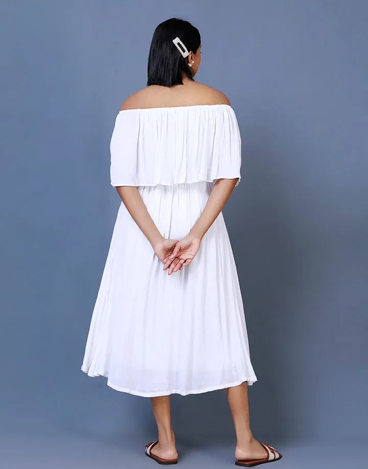 Off the Shoulder White Dress