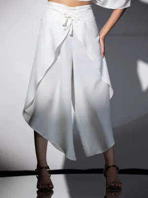 Off white Crepe Overlap Dhoti Pant