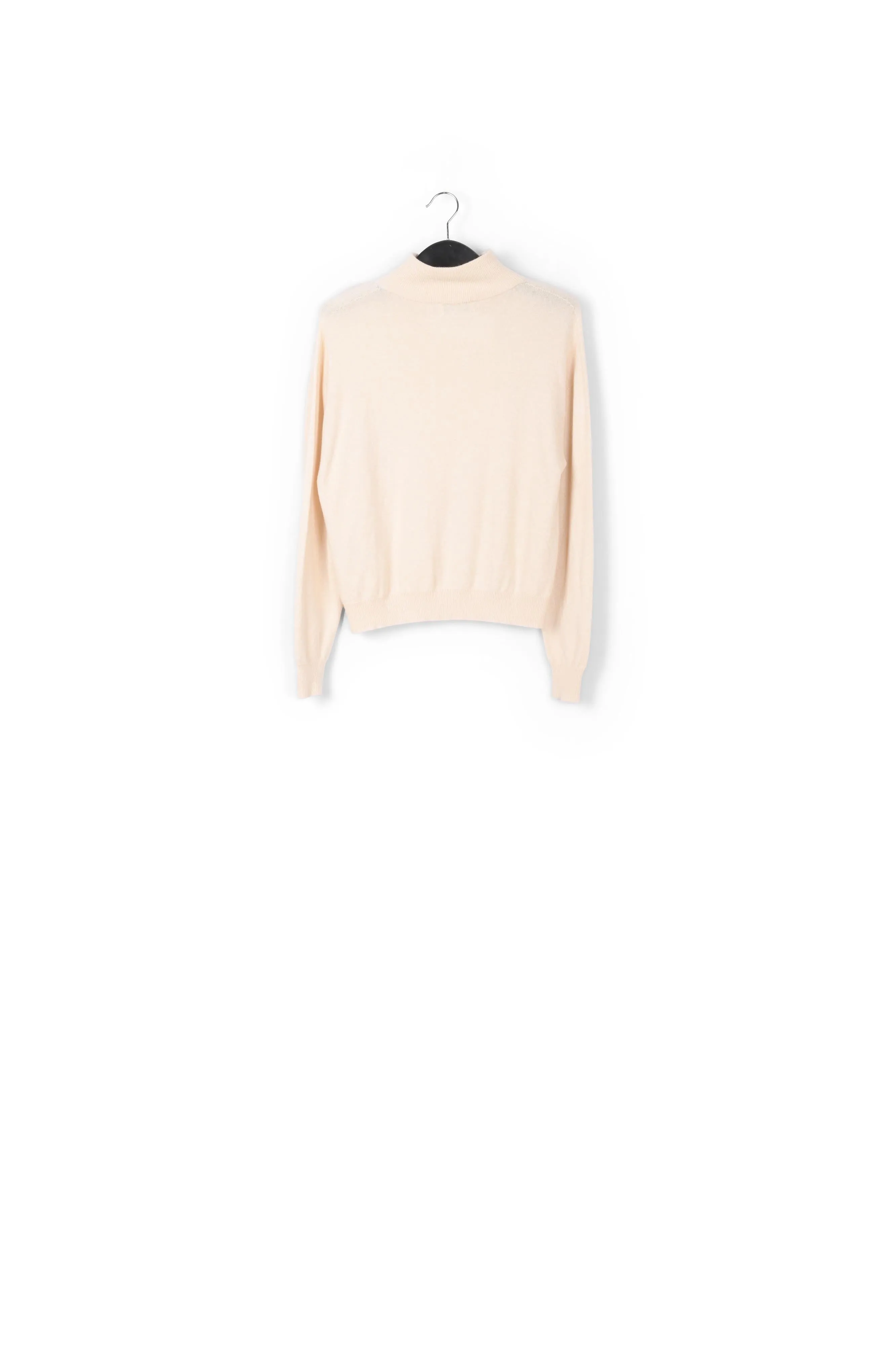 Off-white merino wool blend turtleneck sweater