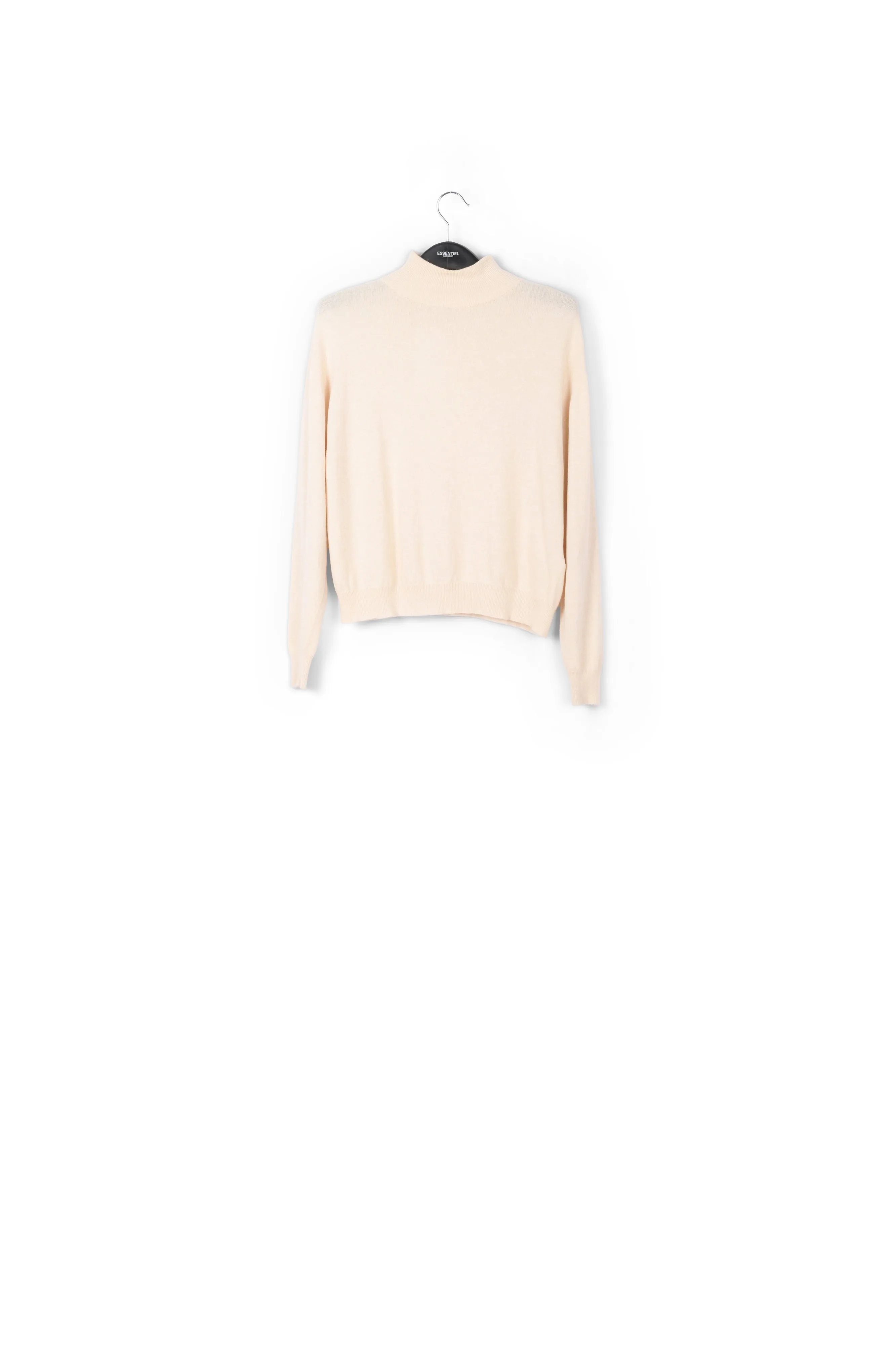 Off-white merino wool blend turtleneck sweater
