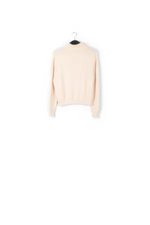 Off-white merino wool blend turtleneck sweater