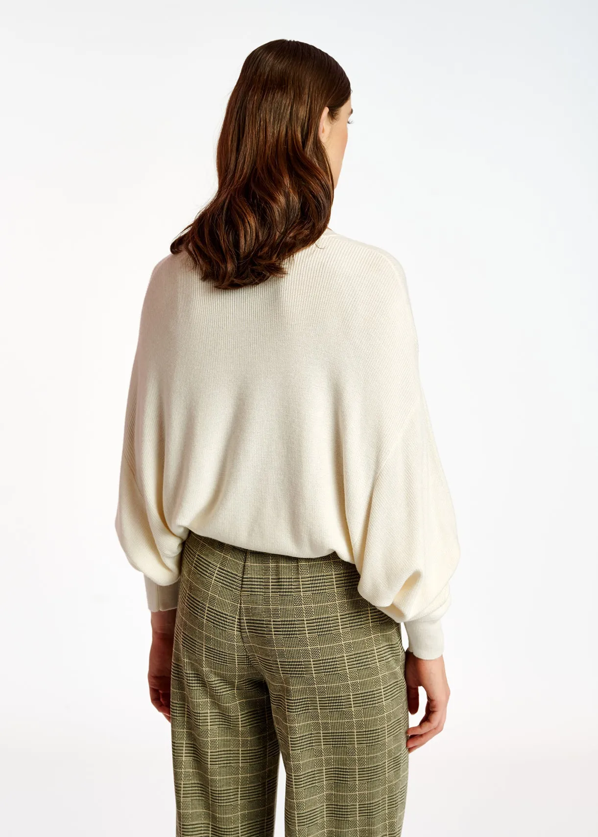 Off-white oversized fine-knit sweater