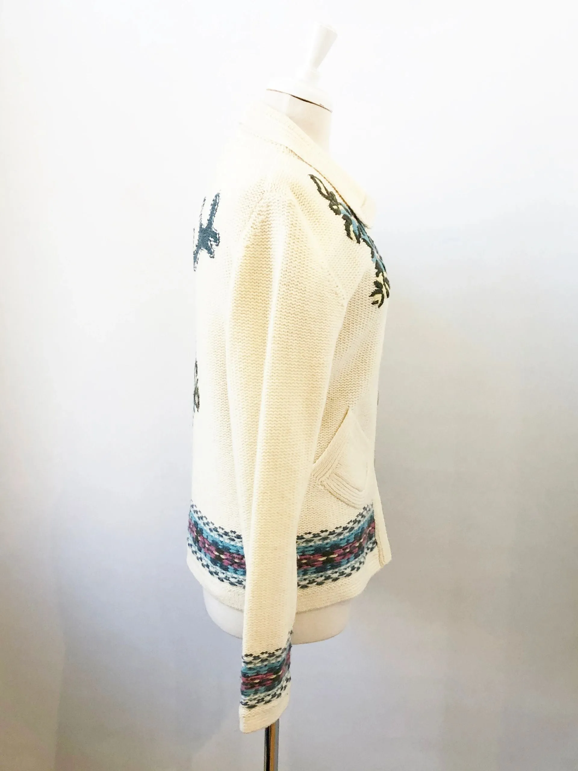 Oilily Patterned Wool Cardigan Size L