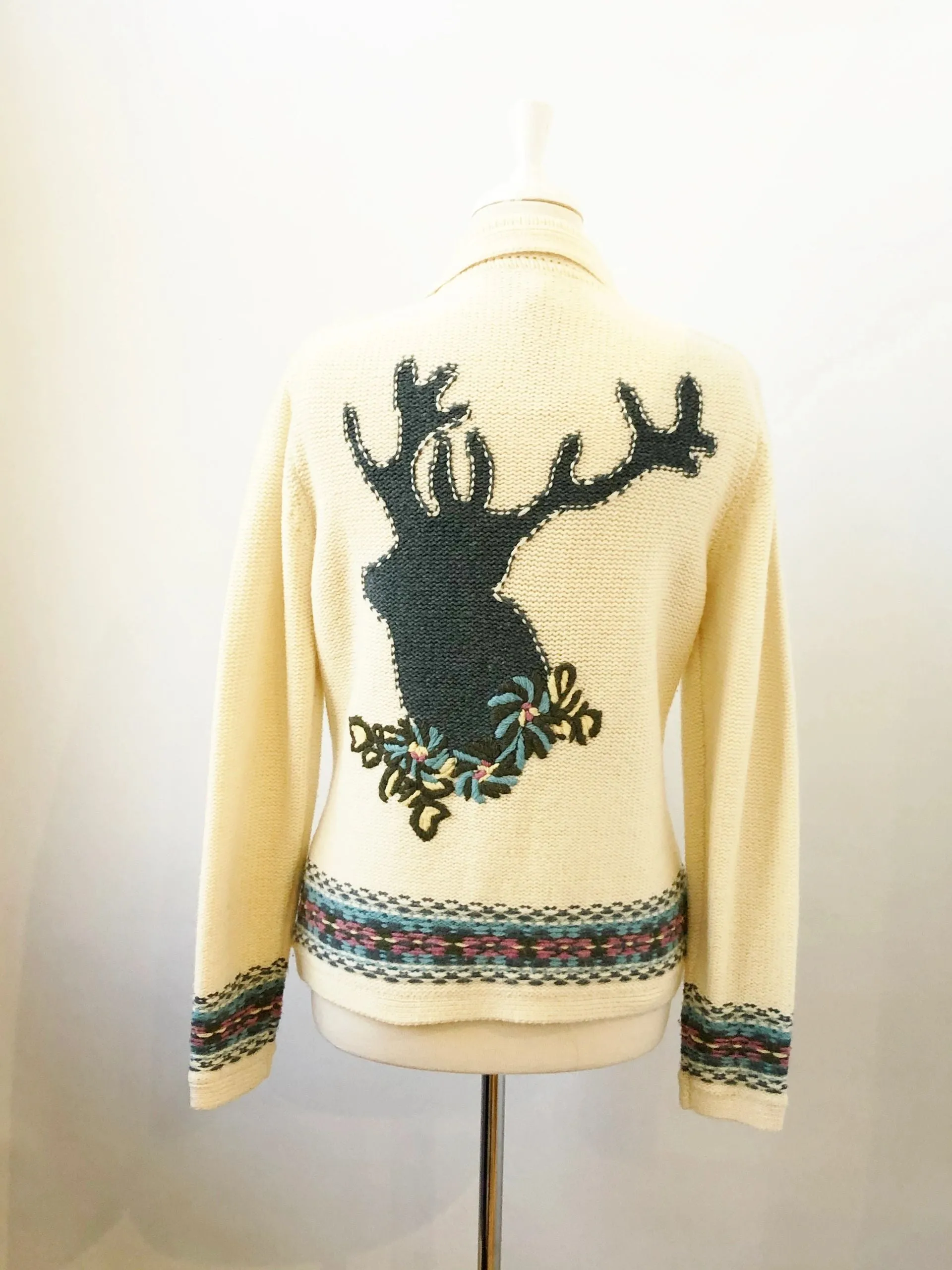 Oilily Patterned Wool Cardigan Size L