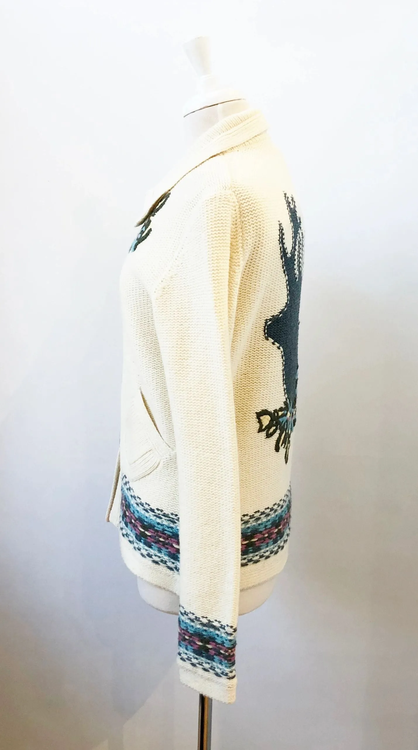 Oilily Patterned Wool Cardigan Size L