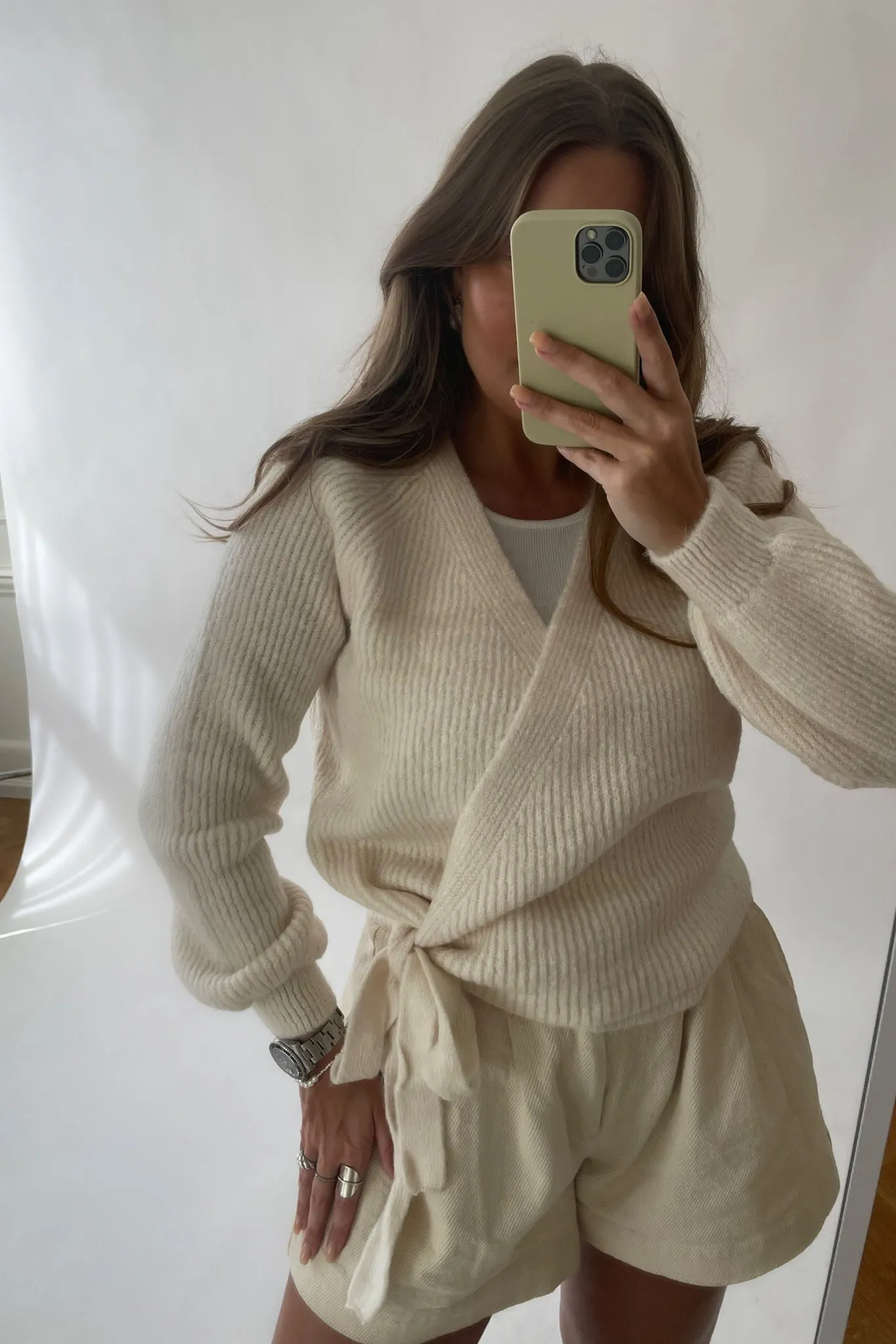 ONLMia Slå Om Cardigan - Hvid