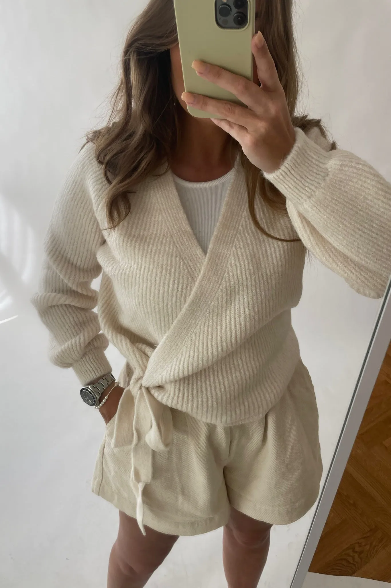 ONLMia Slå Om Cardigan - Hvid
