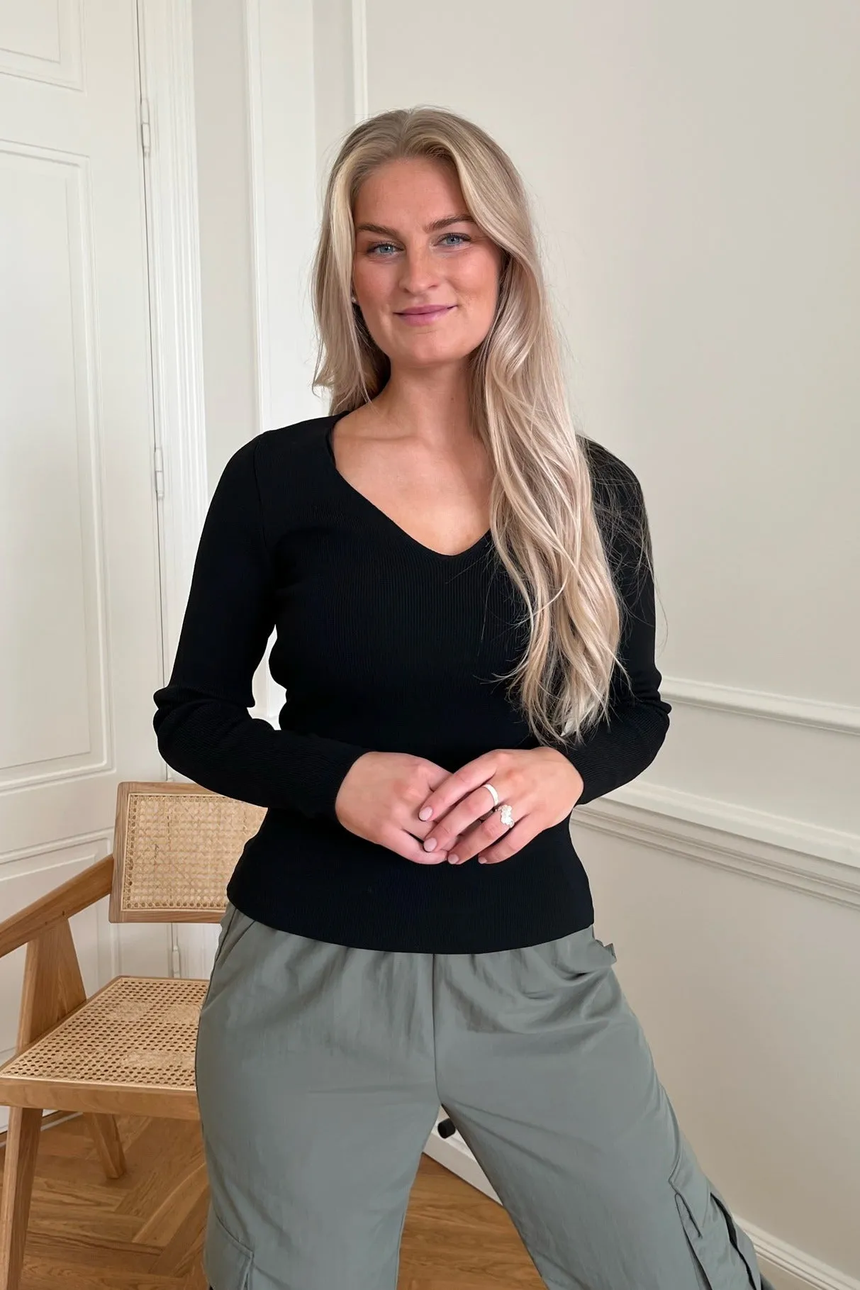 ONLSally Strikket Bluse - Sort