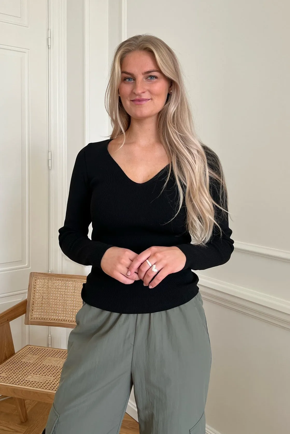 ONLSally Strikket Bluse - Sort