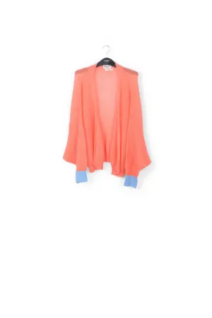Orange mohair-blend cardigan