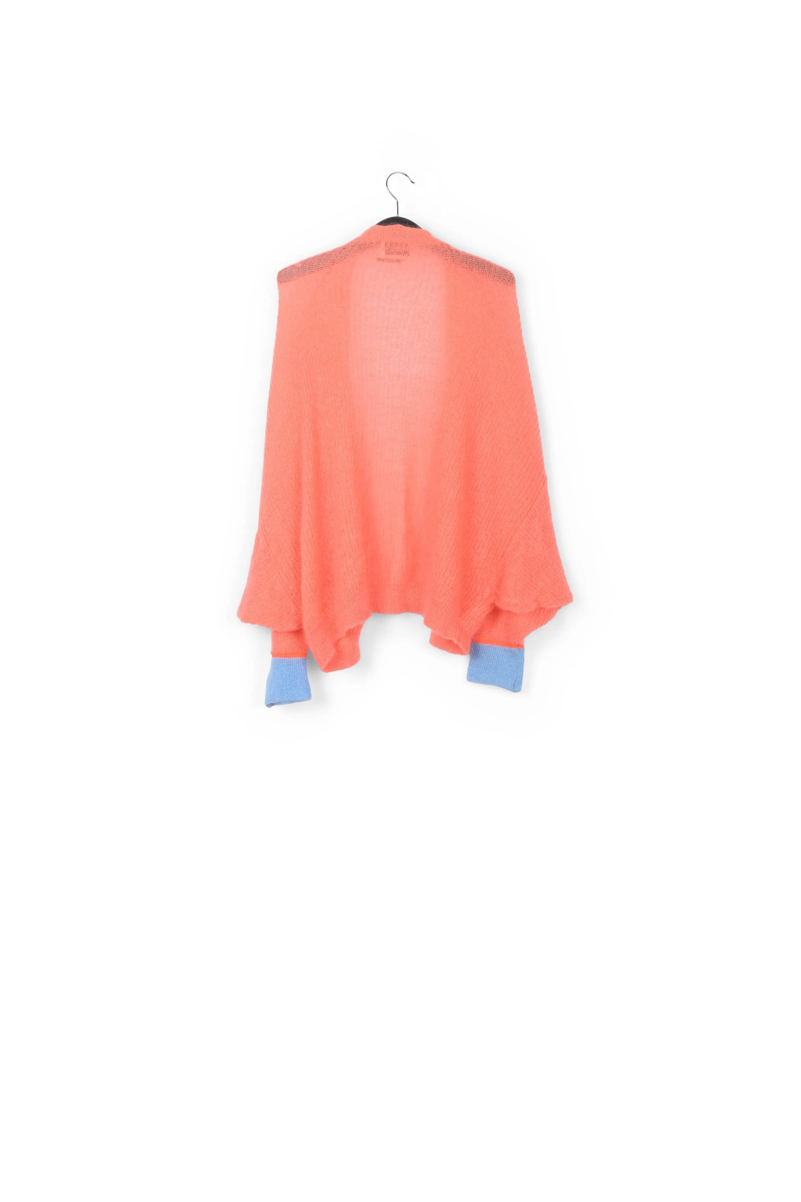 Orange mohair-blend cardigan