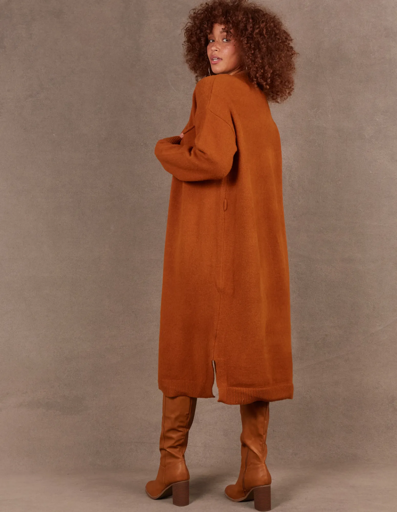 Paarl Longline Cardigan- Ochre - Eb & Ive