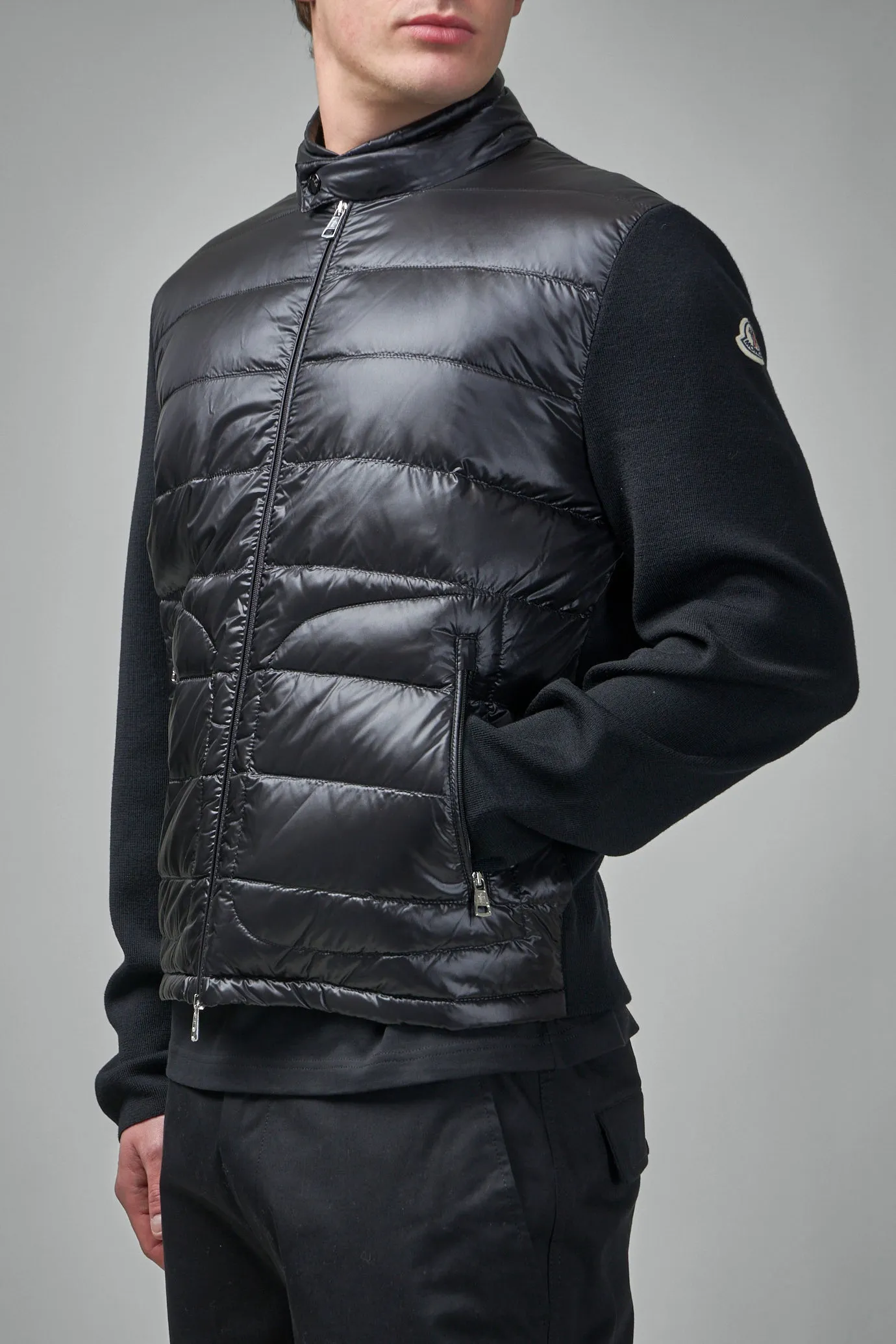 Padded Wool Zip-Up Hoodie
