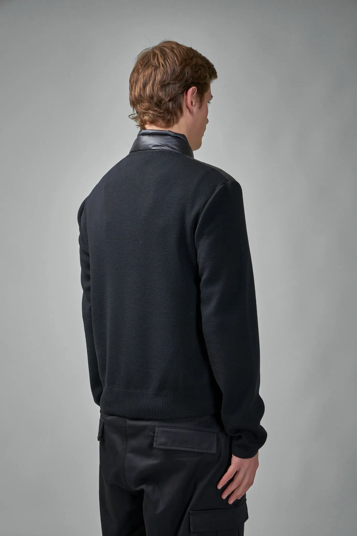 Padded Wool Zip-Up Hoodie