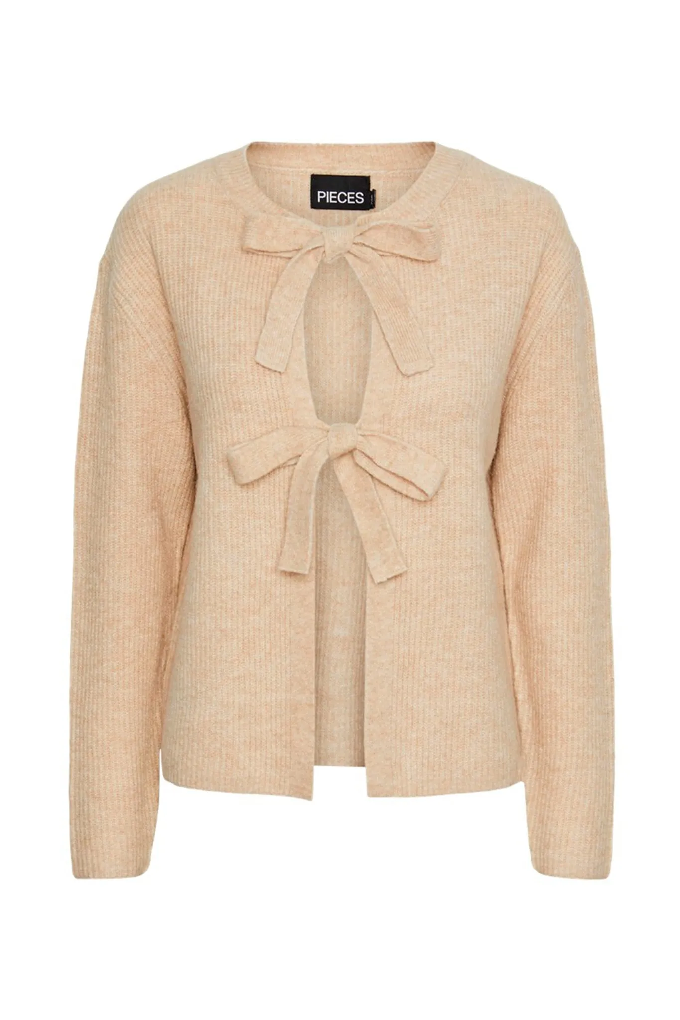 PCSilly Cardigan - Hvid Beige Meleret
