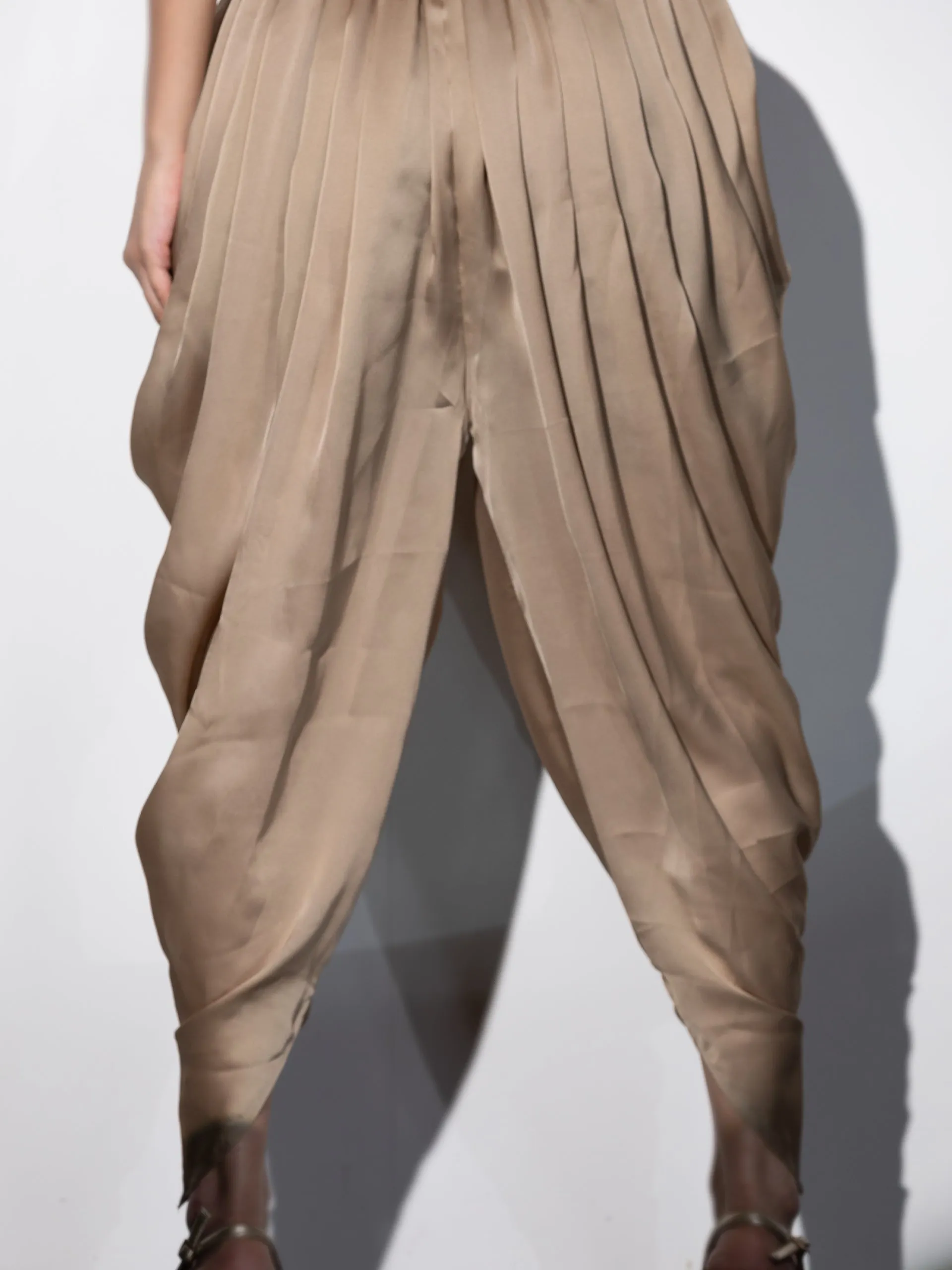 Peanut Cowl Satin Dhoti