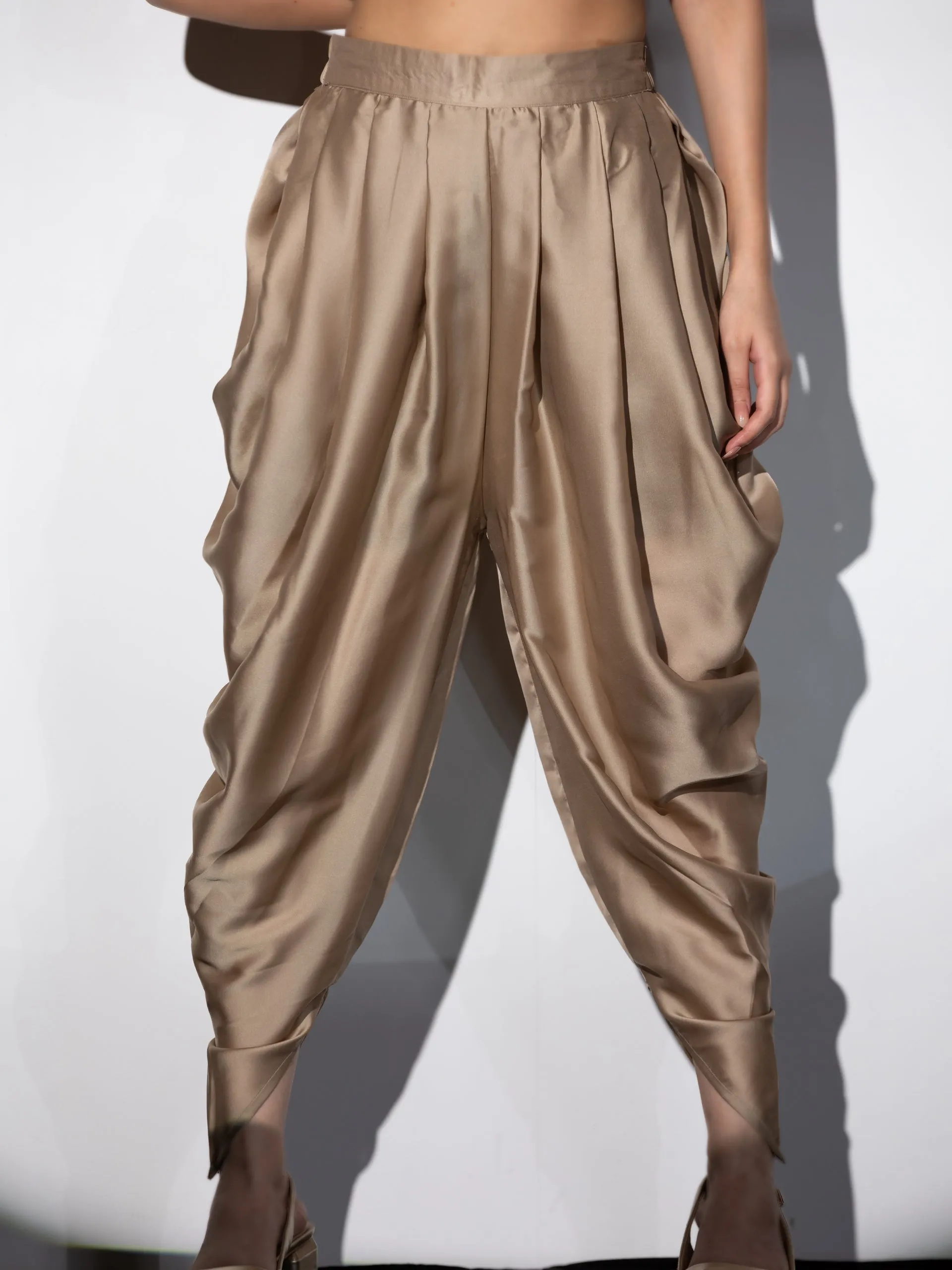 Peanut Cowl Satin Dhoti