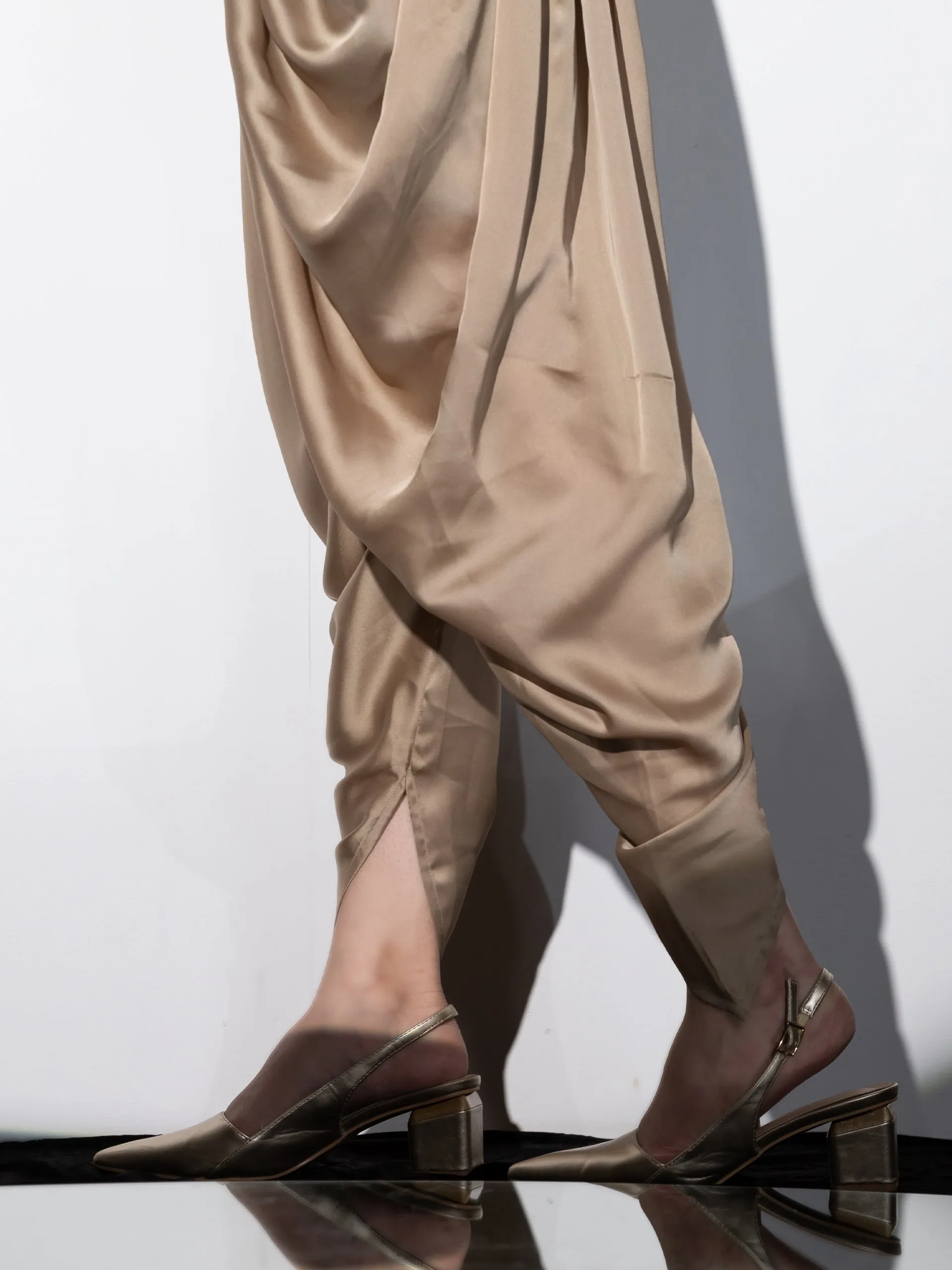 Peanut Cowl Satin Dhoti