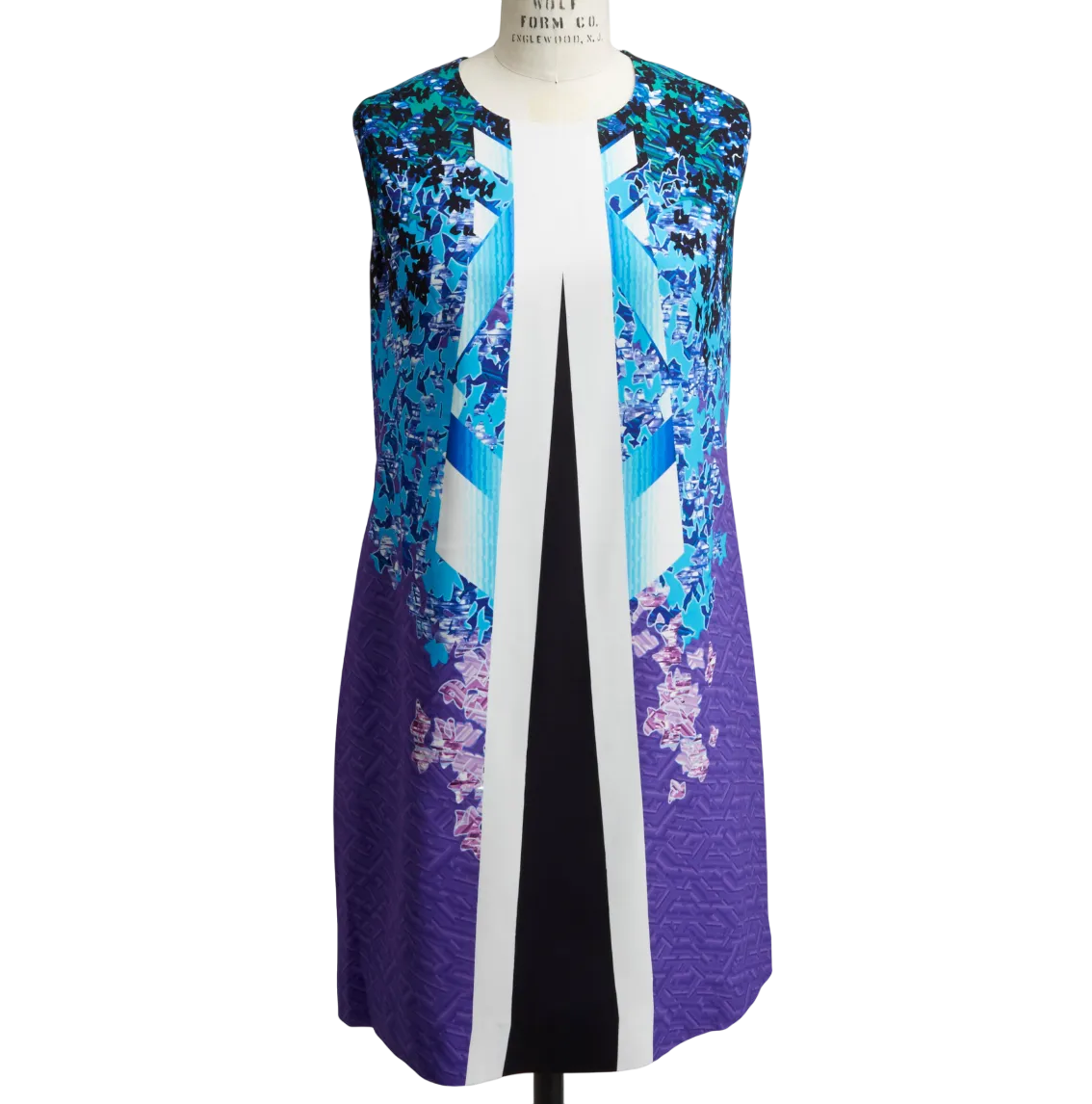 Peter Pilott Blue Viscose Sleeveless Printed Mini Dress UK 6