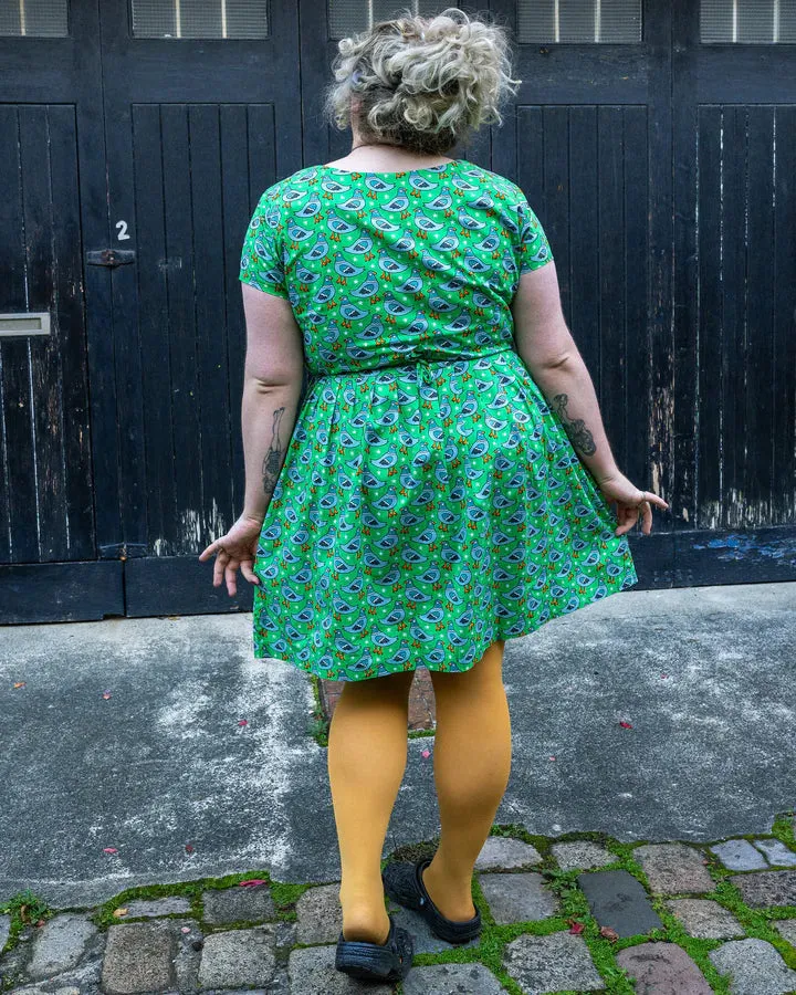 Pigeon Stars Stretch Belted Tea Dress with Pockets